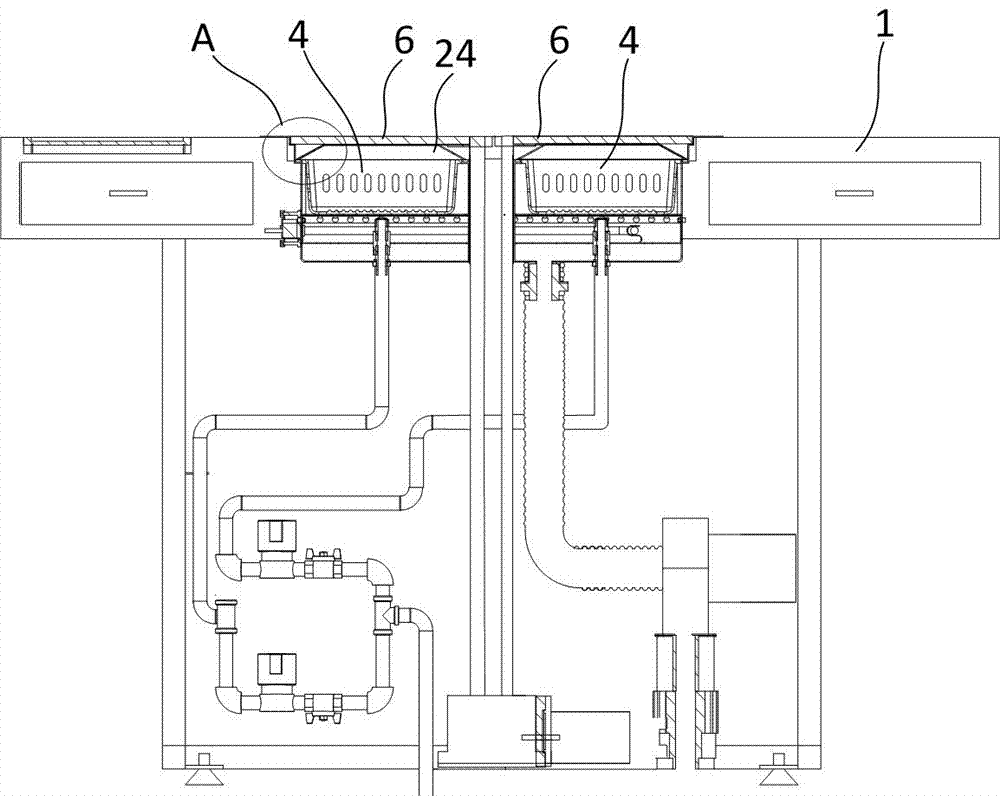 具有可单独升降式盖体的多口烹饪餐台的制作方法与工艺