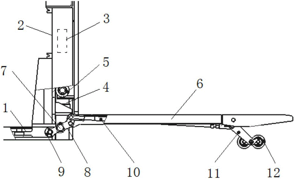 一种带有压轮的拉杆式升降机构的制作方法与工艺