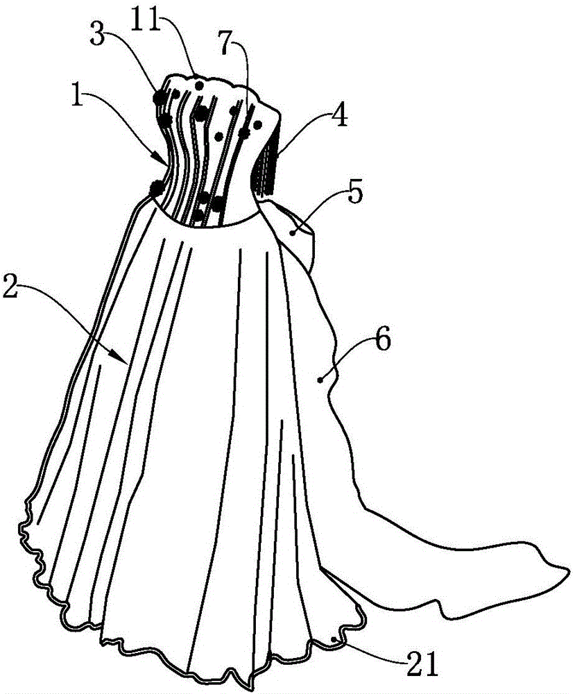 一種首飾婚紗裙的制作方法與工藝