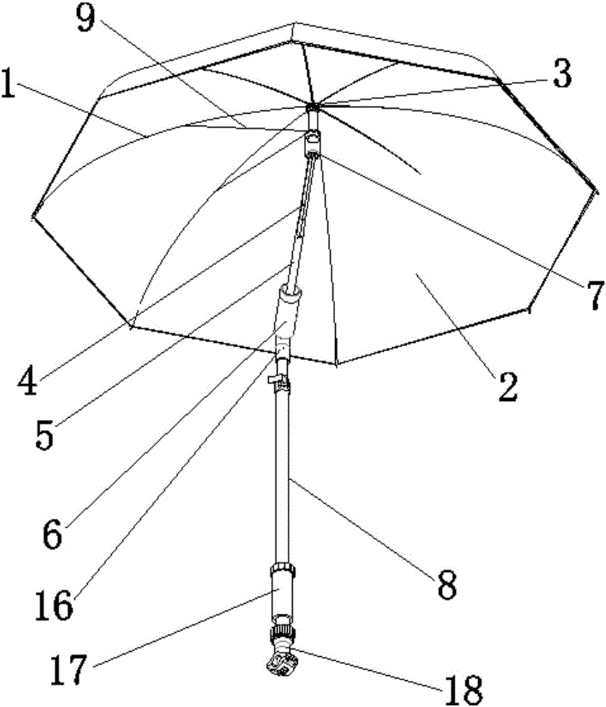 一種非機(jī)動(dòng)車用多功能遮陽(yáng)傘的制作方法與工藝