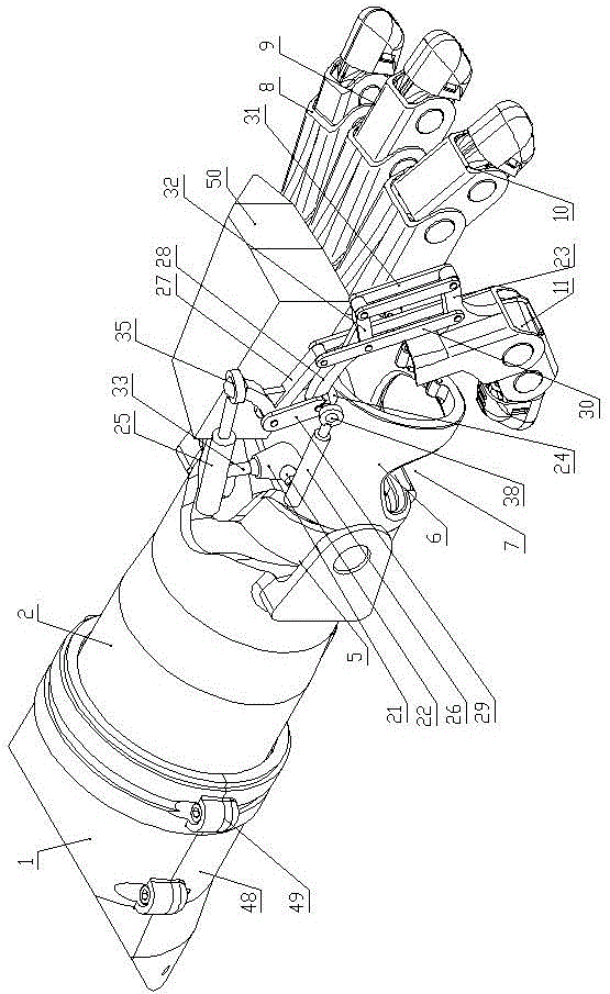 手部減壓機械外骨骼裝置的四指外骨骼彎曲抓取動力機構(gòu)的制作方法