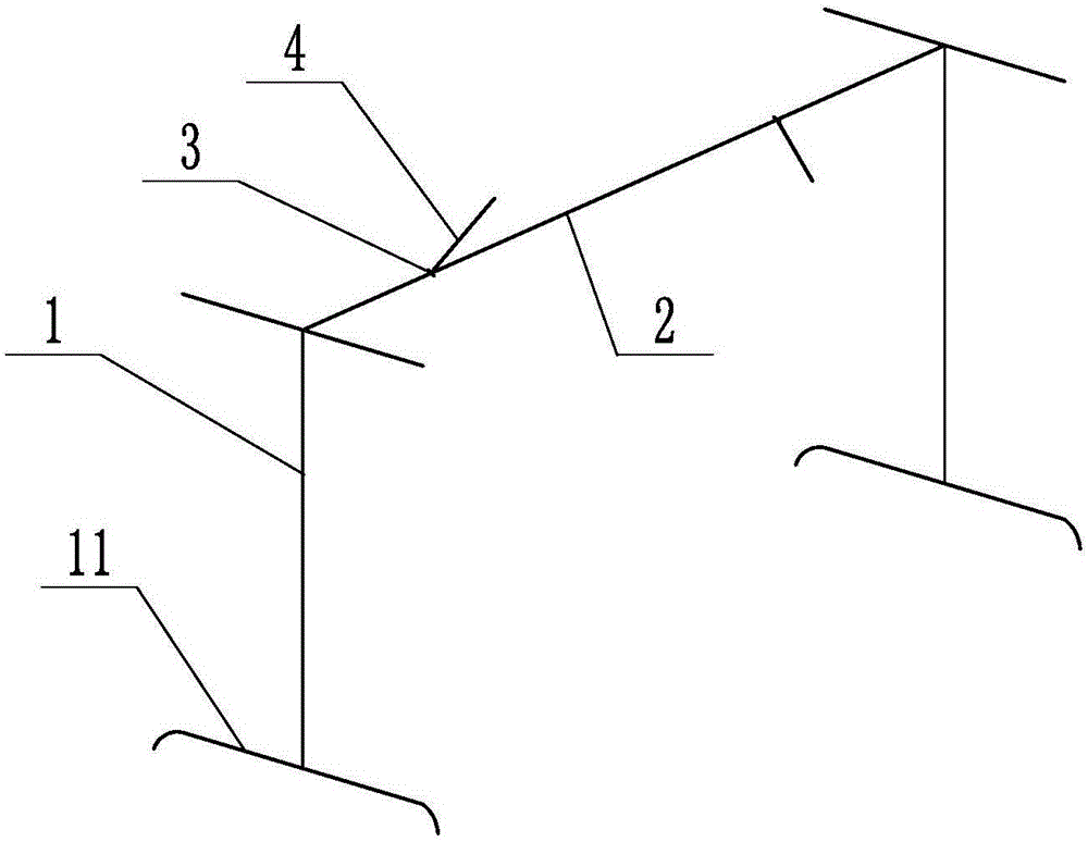 撐開(kāi)式晾曬架的撐開(kāi)結(jié)構(gòu)的制作方法與工藝