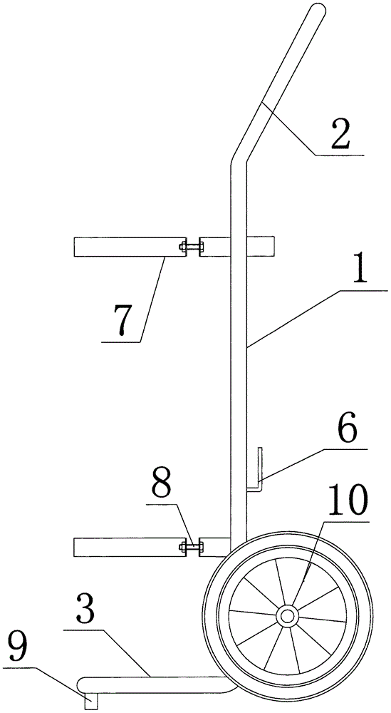 一种推车式灭火器车架的制作方法与工艺