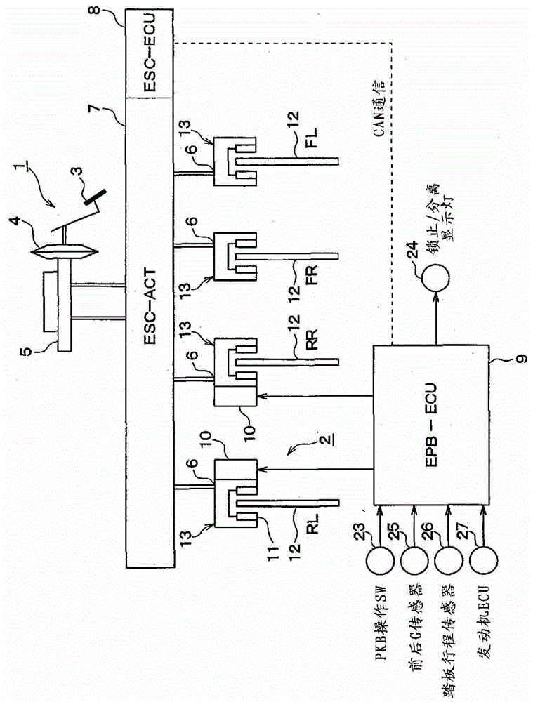 電動(dòng)駐車制動(dòng)器控制裝置的制作方法