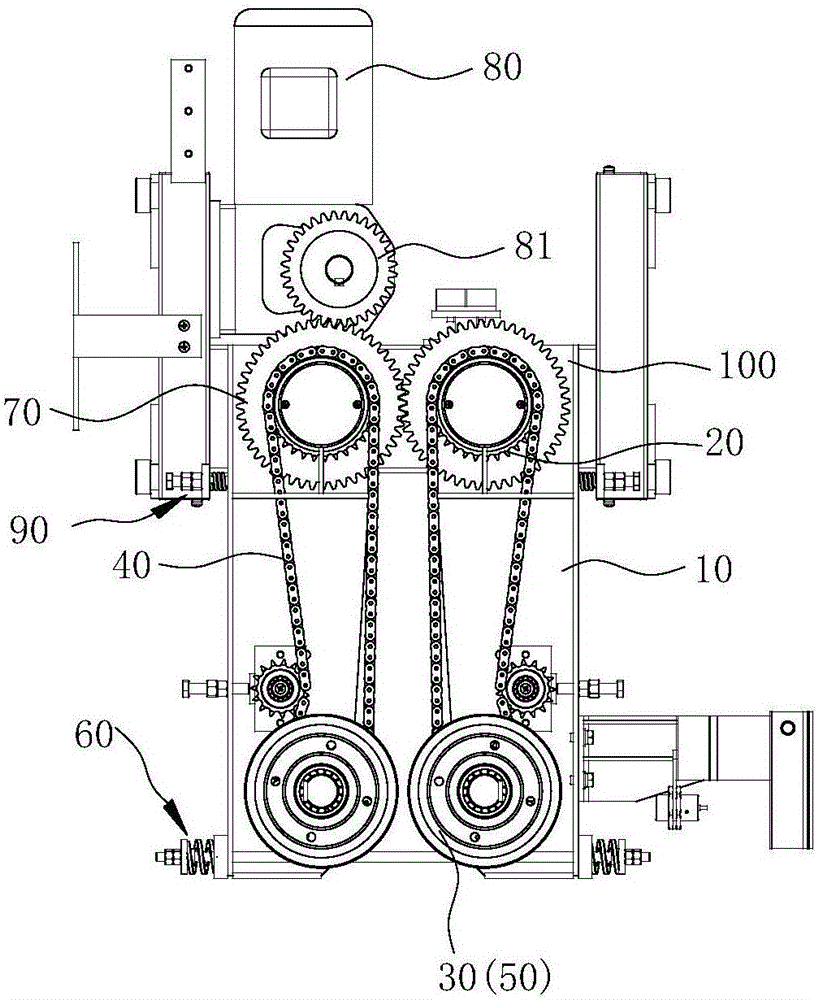 平面移动类机械式停车设备的摩擦轮的压紧装置的制作方法
