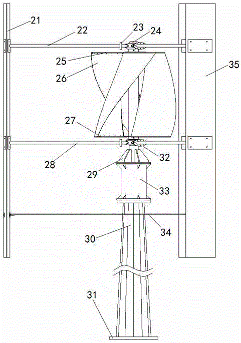 风力发电机垂直轴装置的制作方法
