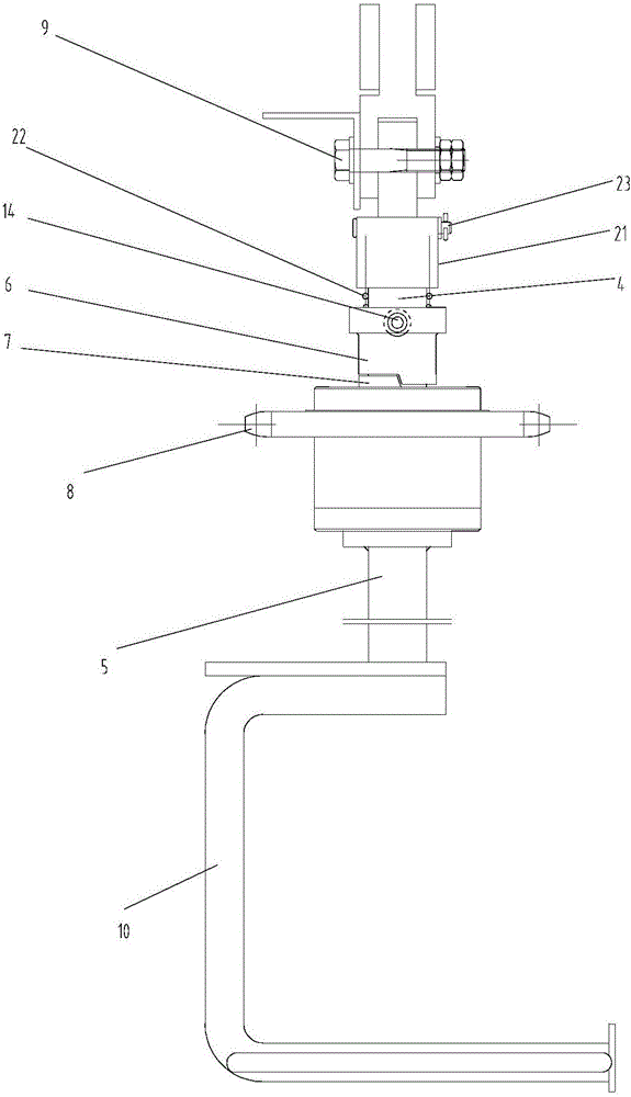 悬挂式抛丸机可回转吊钩自动定位装置的制作方法