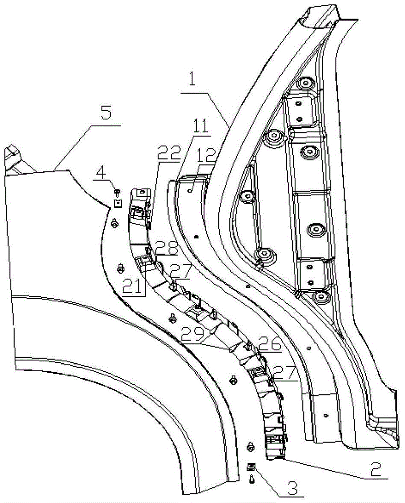 車身翼子板安裝結(jié)構(gòu)的制作方法與工藝