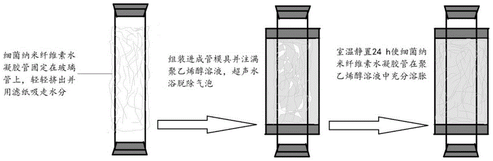 多孔彈性聚乙烯醇/細(xì)菌納米纖維素復(fù)合水凝膠管及其制備方法和應(yīng)用與流程