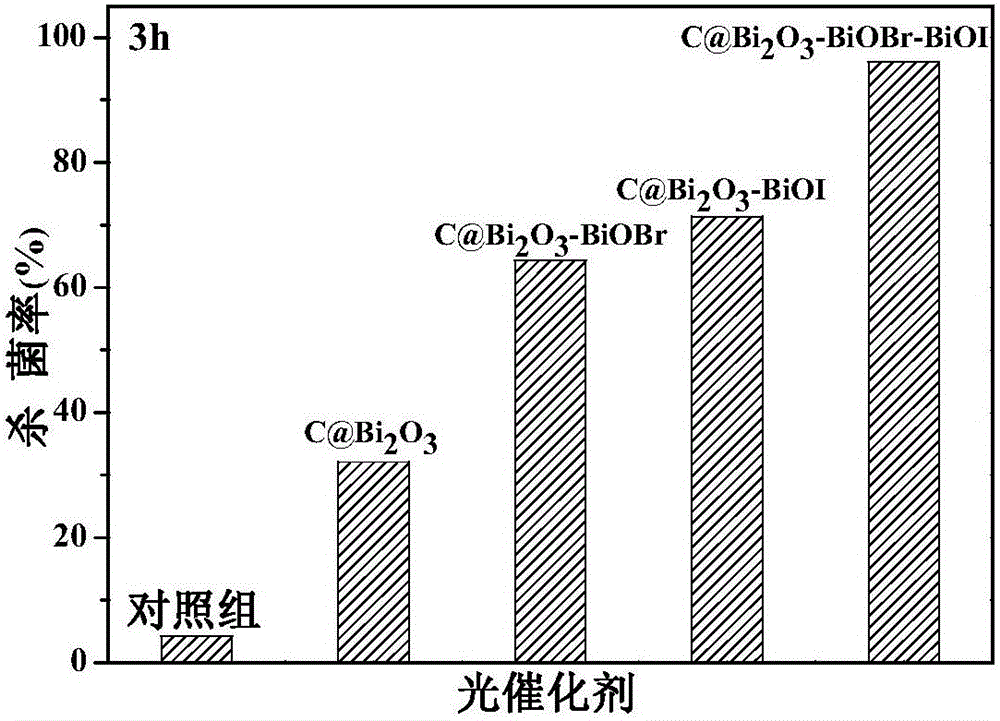 可見光催化劑C@Bi2O3?BiOBr?BiOI及其制備和在殺菌中的應(yīng)用的制作方法與工藝