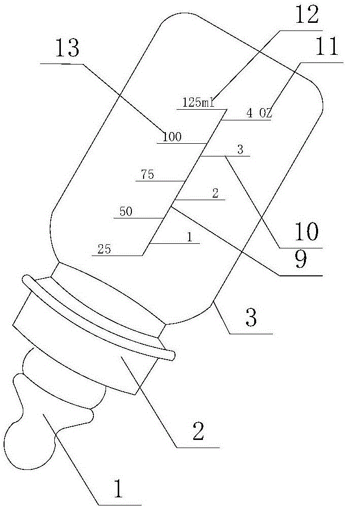 一种多刻度婴儿奶瓶的制作方法与工艺