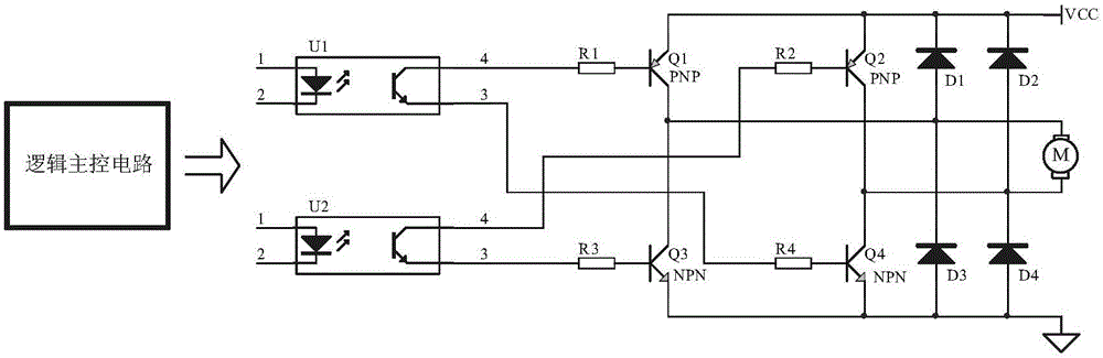 一種簡易直流電機(jī)正反轉(zhuǎn)智控電路裝置的制作方法