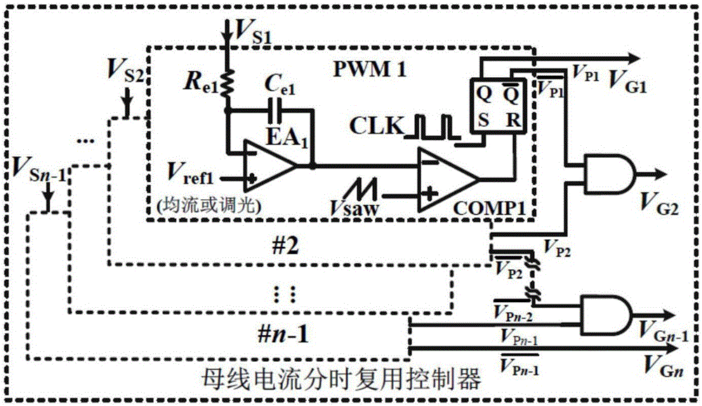 一種母線電流互補式分時復用多路恒流輸出LED驅動電源的制作方法與工藝