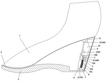 自鎖解鎖結(jié)構(gòu)的變跟鞋的制作方法與工藝
