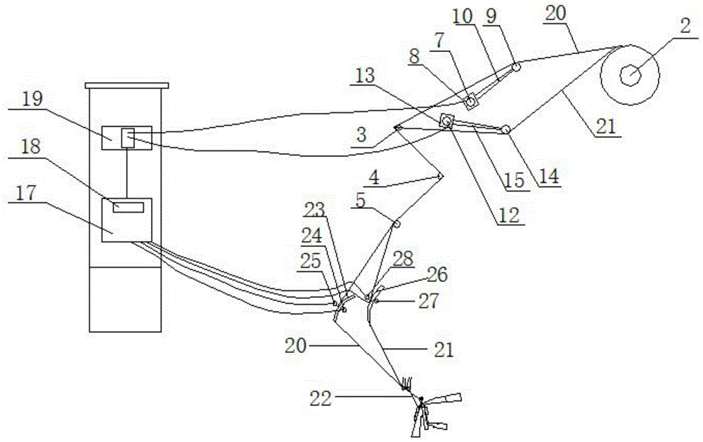 經(jīng)編機(jī)的賈卡經(jīng)紗張力裝置的制作方法