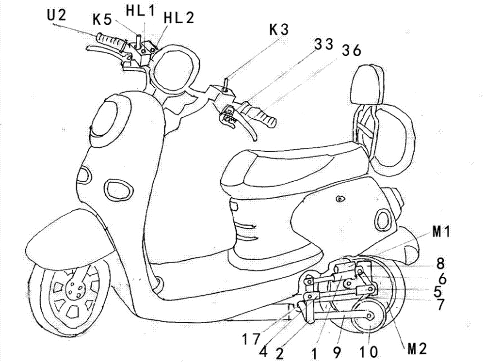 电瓶车简笔画步骤图片