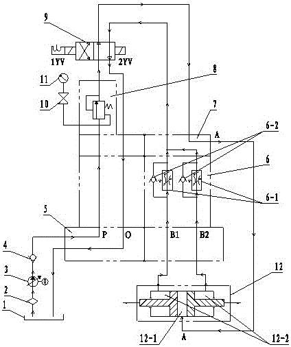 一種液壓驅(qū)動(dòng)雙作用缸控制油路的制作方法與工藝