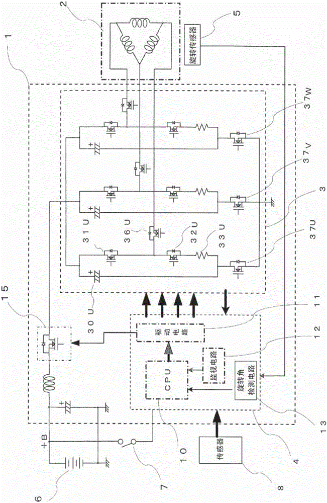 多相交流電動機驅(qū)動用逆變器裝置的制作方法