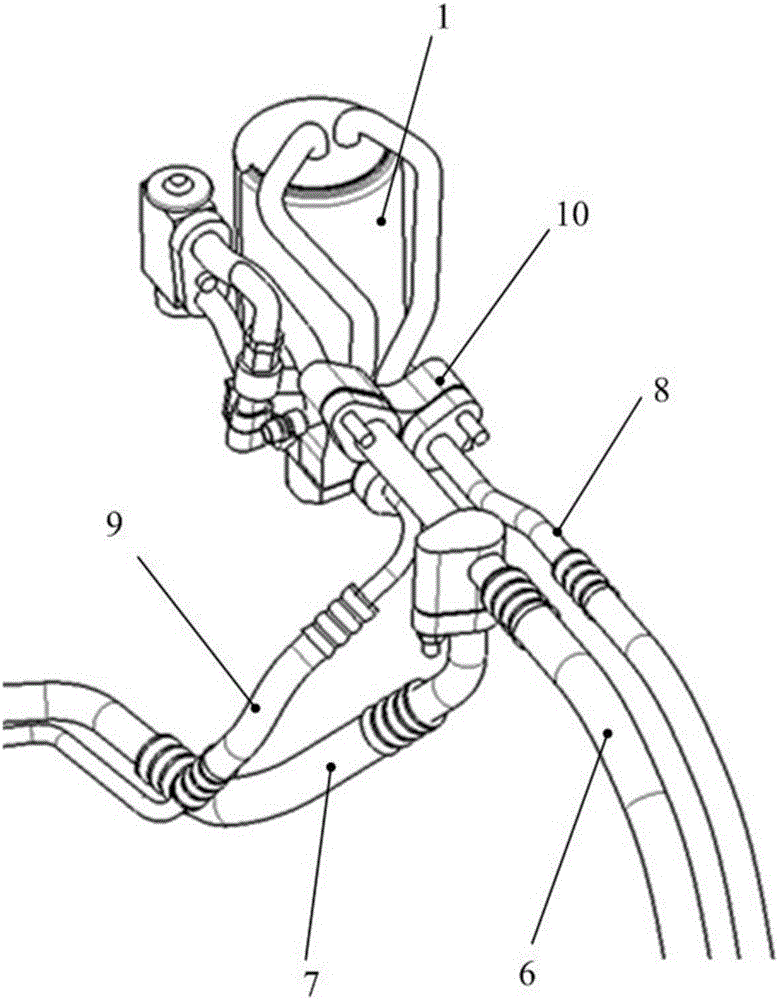 汽车双空调系统的管路连接装置的制作方法