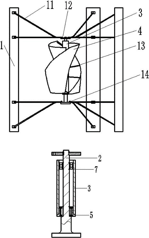 一種組合式垂直軸風(fēng)力發(fā)電機(jī)的制作方法與工藝