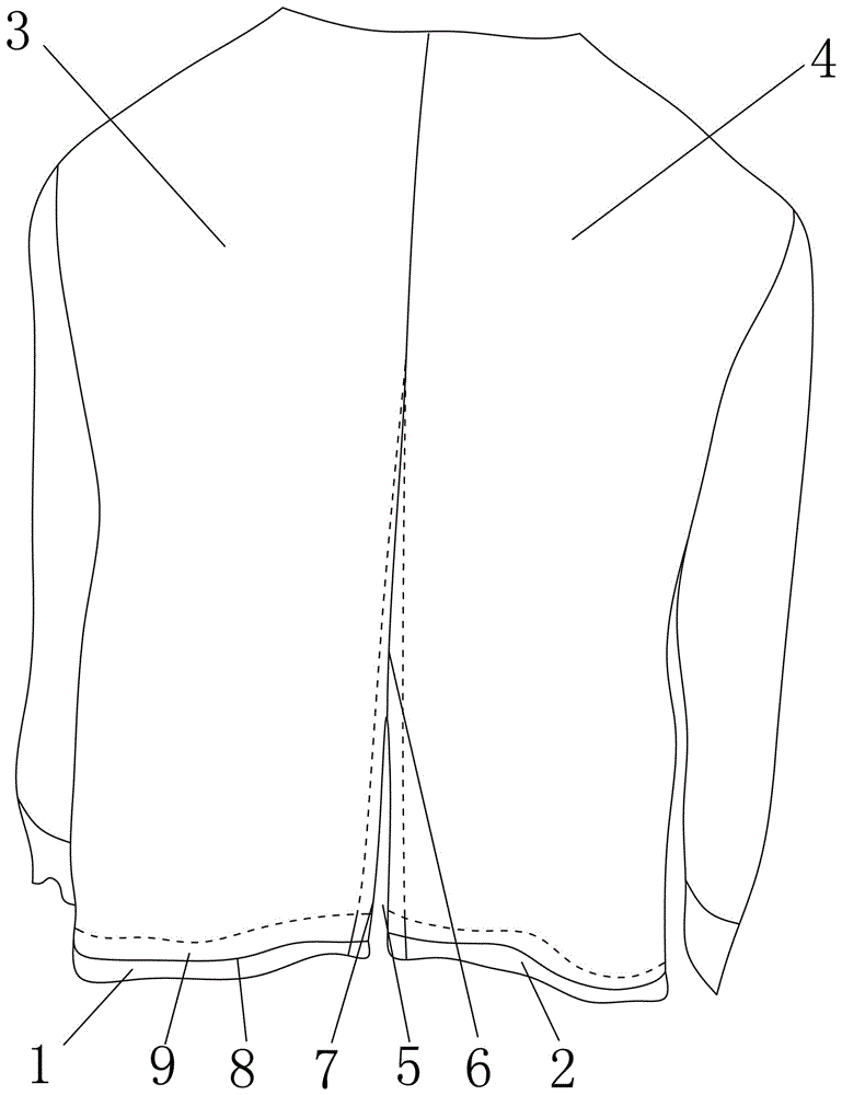 一种西服后背里布的开叉结构的制作方法与工艺
