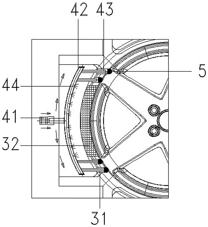 改進的鑄造車輪模具邊模冷卻裝置的制作方法