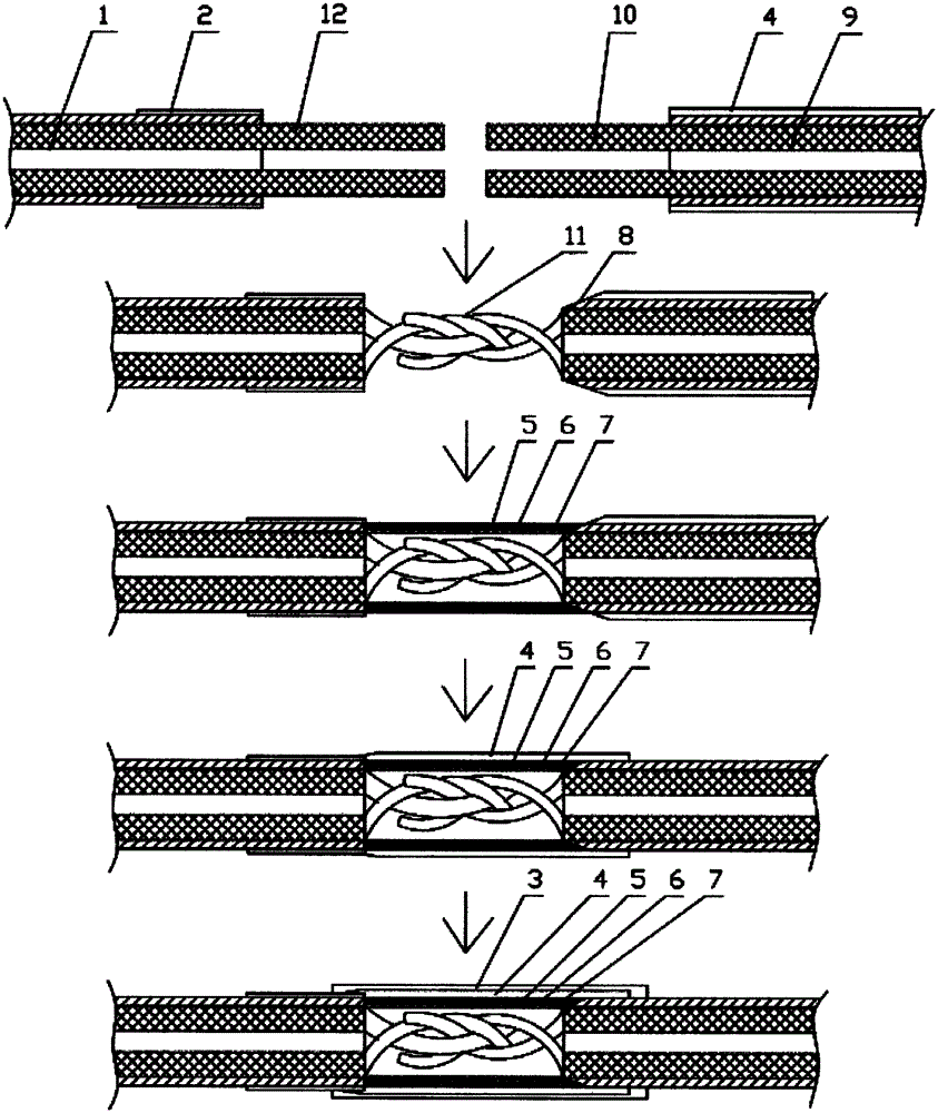 一种胶套电缆阻水接头结构及其制作方法与流程