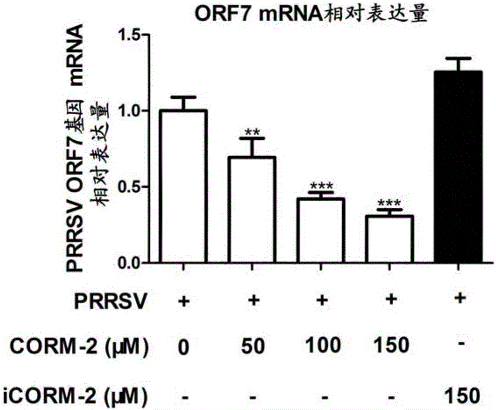 一氧化碳释放分子‑2 制剂及其在制备抗猪繁殖与呼吸综合征病毒药物上的应用和检测方法与流程