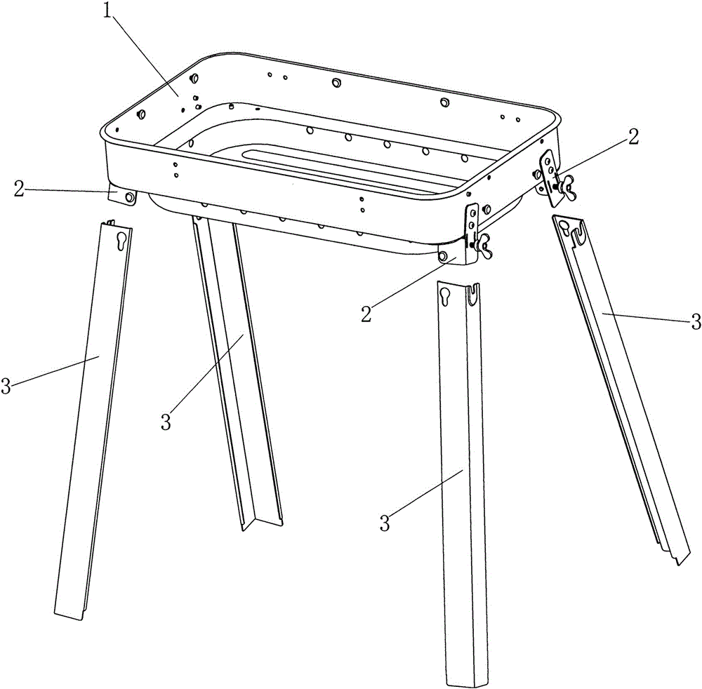 一种便携式烧烤炉的支脚连接结构的制造方法与工艺