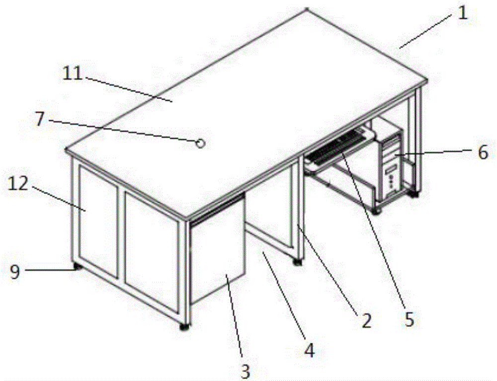 一种用于放置火焰原子吸收仪的桌子的制造方法与工艺