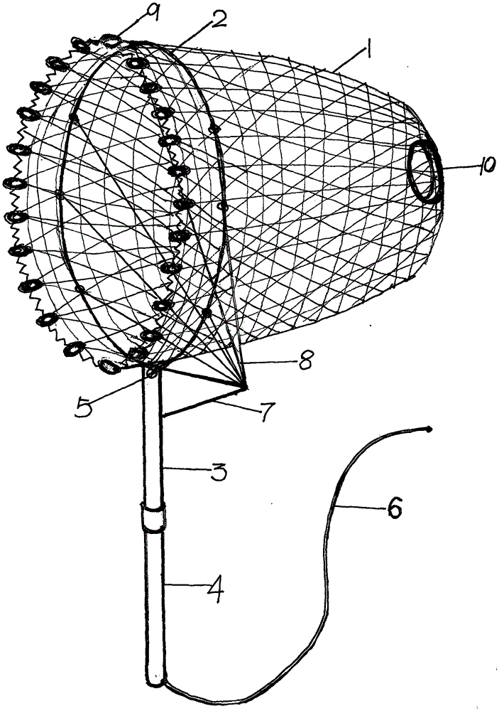 筒杆式捕鱼网的制作方法