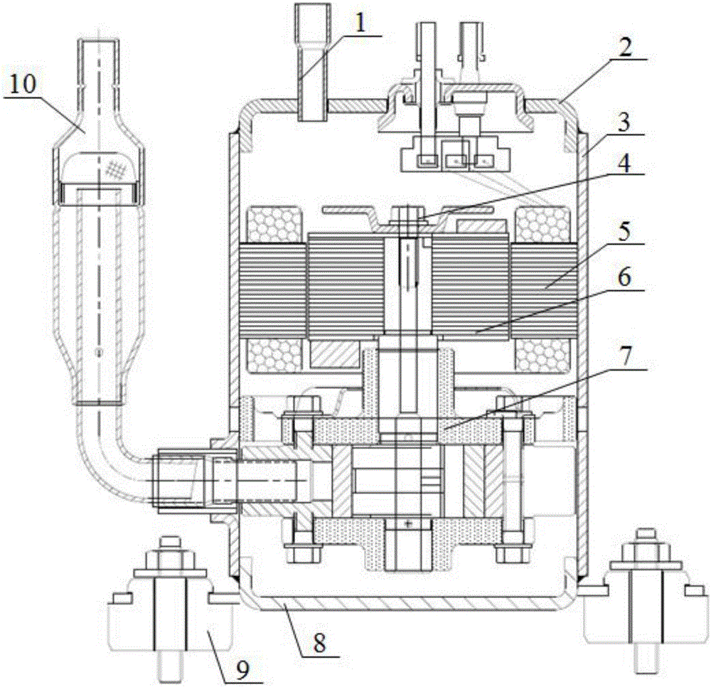 一种具有回油固定装置的回转式空调压缩机的制造方法