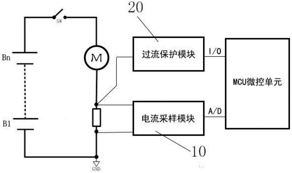 一種BMS電流檢測及過流保護(hù)電路的制造方法與工藝