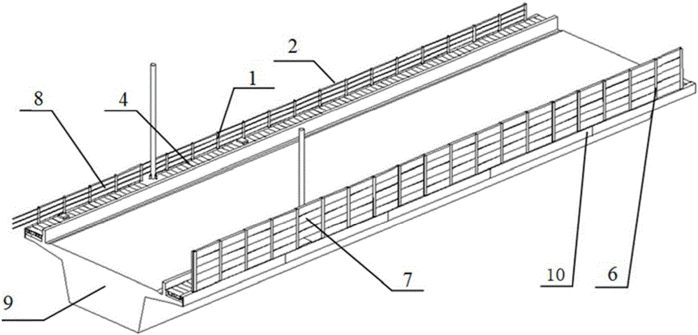 一种铁路预应力混凝土箱形梁复合材料桥面附属设施的制造方法与工艺