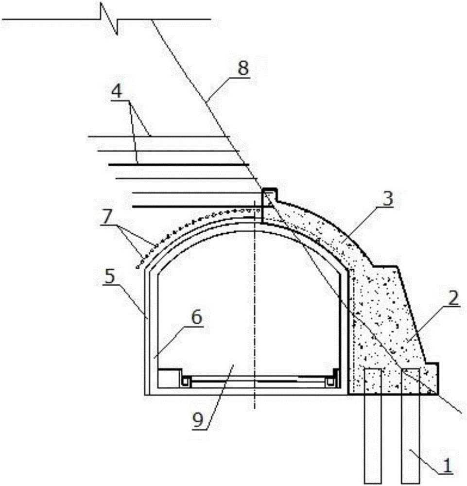 一种能减少边坡开挖的隧洞结构及其施工方法与制造工艺