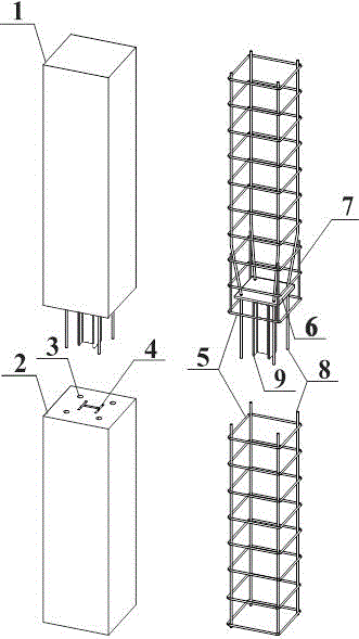 一种预制再生块体混凝土柱的连接构造及其施工方法与制造工艺