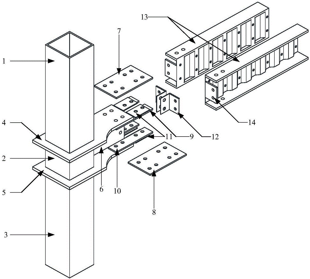 一种可恢复功能的端板装配式蜂窝腹板梁柱节点连接装置的制造方法