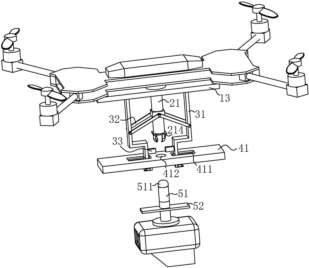 盘煤仪安装于无人机上的固定装置的制作方法