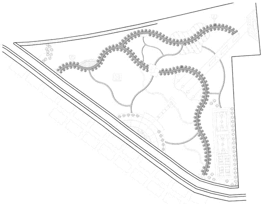一种大尺度园林景观平面图中行道树的绘制方法与流程