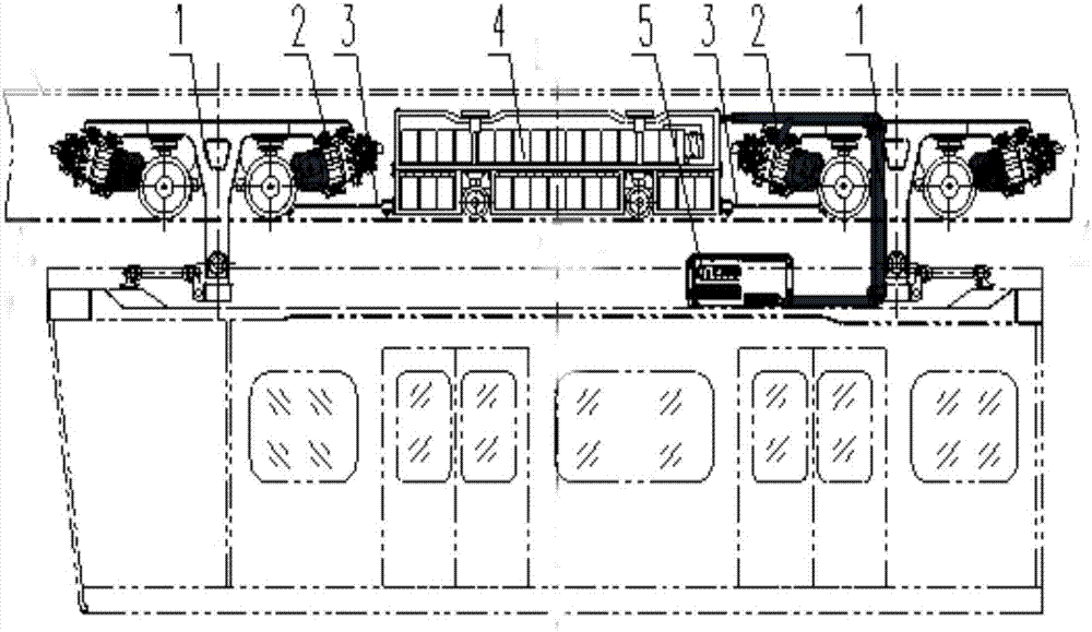 一种悬挂式单轨列车车厢主传动系统,悬挂式单轨列车的制作方法