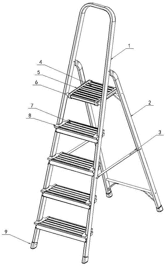 高强度铝合金宽踏板折叠人字梯的制作方法