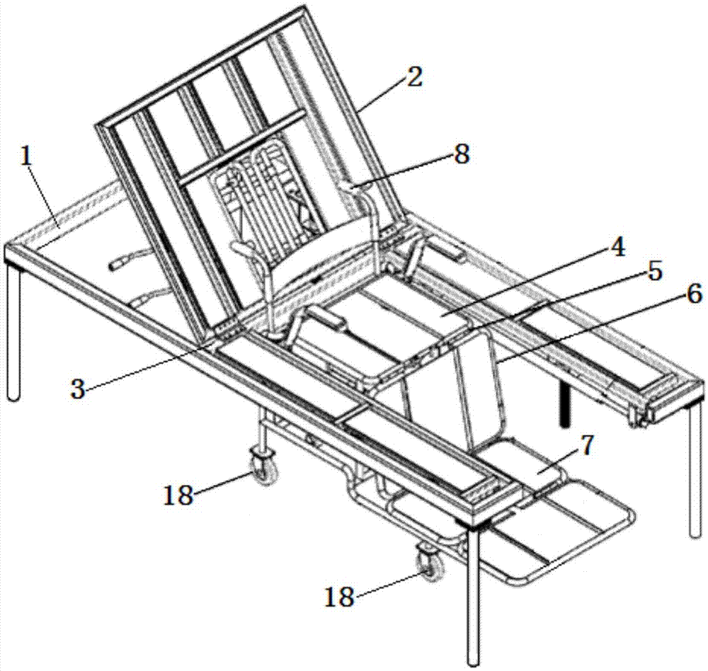 一种肿瘤患者多功能折叠康复护理床的制作方法