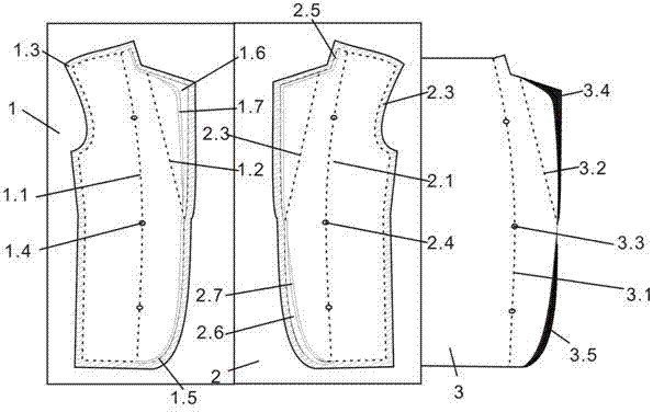 西服挂面正反窝势准缝头工艺模板的制作方法