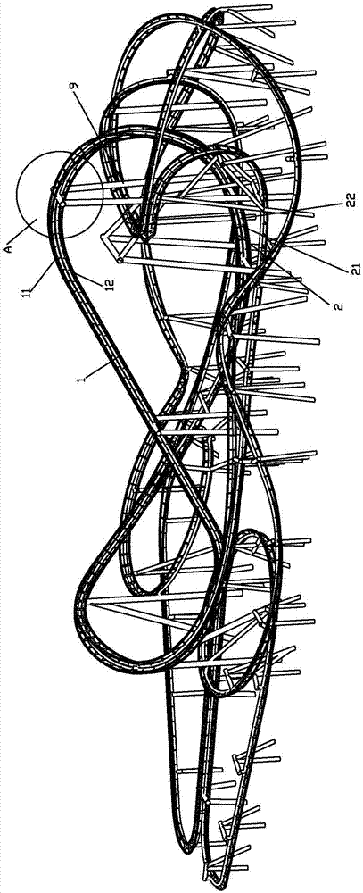 过山车轨道结构图片