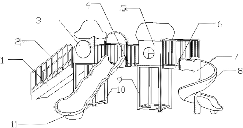 滑滑梯结构图图片