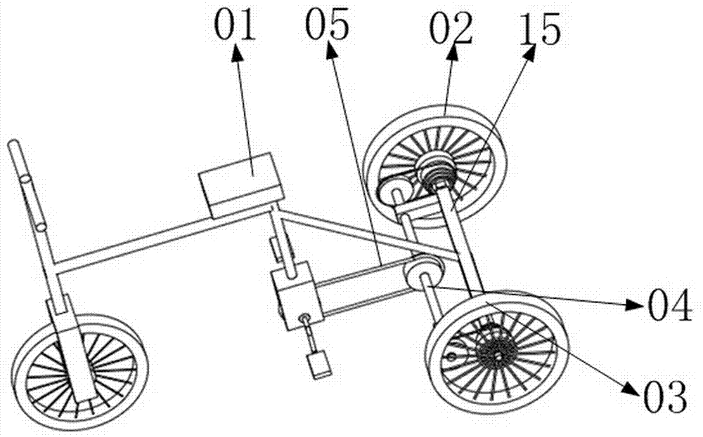 人力三轮车后轴结构图图片