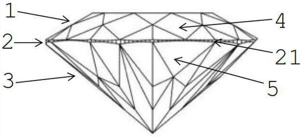 一种星星相印对等切面的花式切割钻石的制作方法