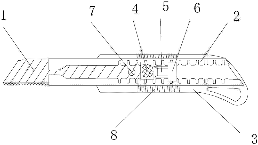 一种伸缩锯齿美工刀的制作方法