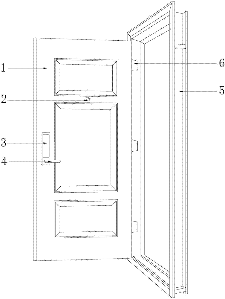 普通防盗门内部结构图图片