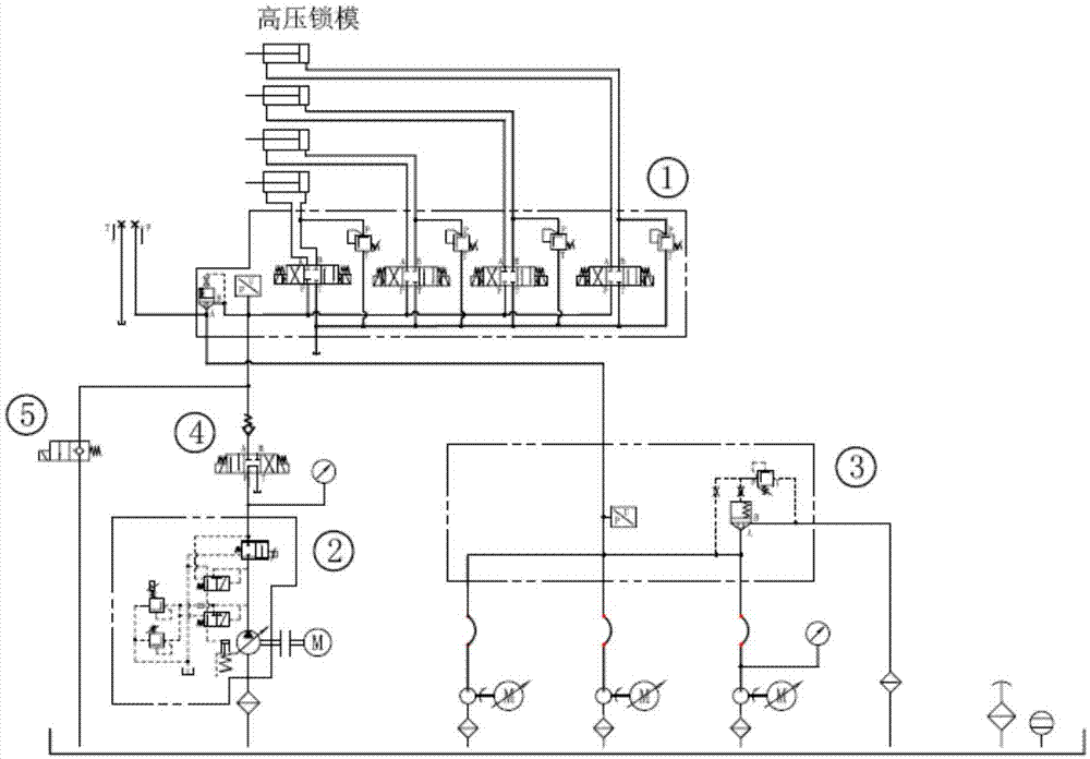 一种用于大型二板式注塑机的高压锁模结构的液压系统的制作方法